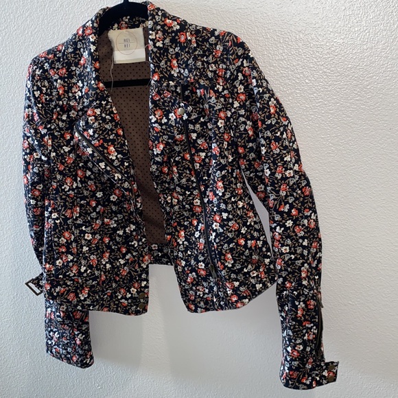 HEI HEI Anthropologie Floral Cropped Tinsley Bomber Jacket - Picture 2 of 7